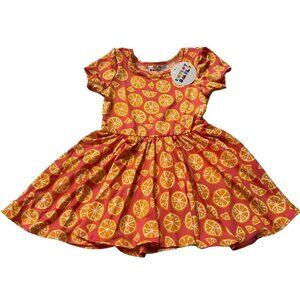 Dot Dot Smile Baby Girl Size 12/24M Orange Slices Cap Sleeve Twirl Dress NWT‎